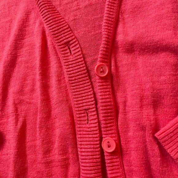 ANN TAYLOR LOFT Pink Button Up Cardigan Sweater Longsleeve Cotton Extra Small XS - Picture 3 of 4